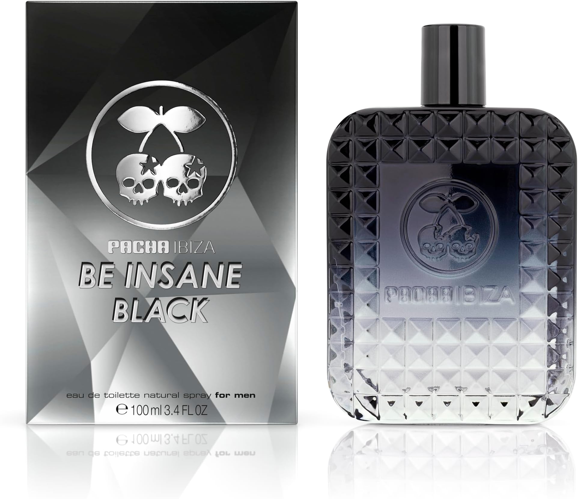 Pacha Ibiza Perfumes - Be Insane Black, Eau de Toilette for Men - Long Lasting - Sexy, Masculine and Elegant Fragance - Woody and Spicy Notes - Ideal for Day Wear - 100 ml
