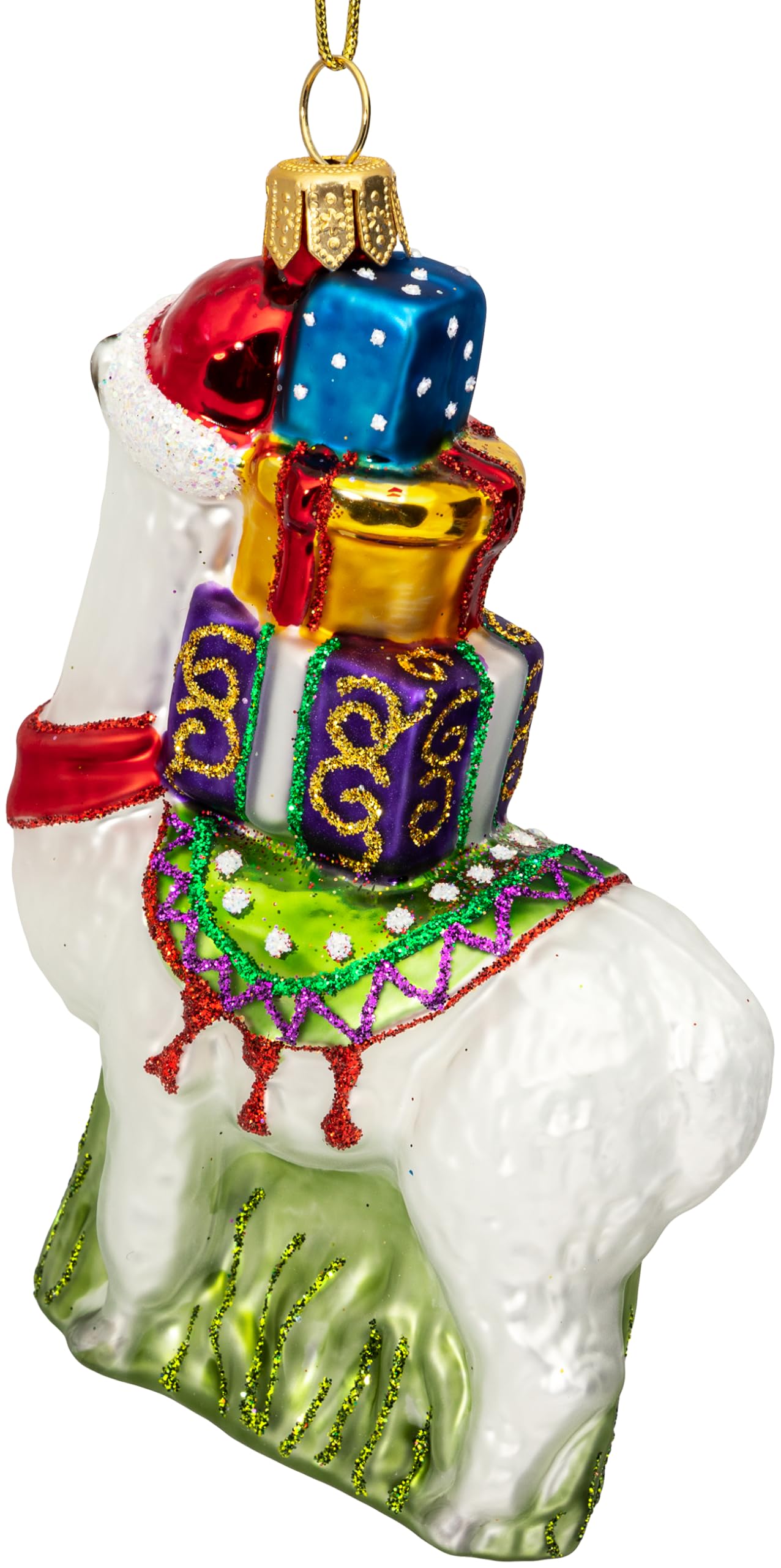 SIKORA Alpaka besondere Weihnachtskugel Glas Christbaumschmuck Deko Figur Weihnachten Anhänger Ornament - Meisterstücke - BS755