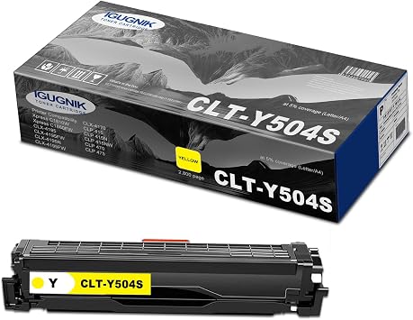 1-Pack CLT-Y504S SU506A High Yield Yellow Toner Cartridgewith chip, Replacement for Samsung CLT-Y504S SU506A for Xpress C1810W C1860FW CLX-4195 4195FW 4195N 4195FW 4170 CLP-415 415N Printer