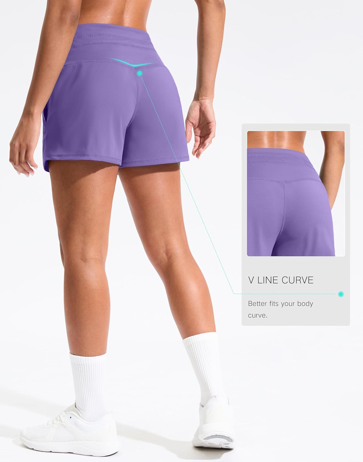 Soothfeel Women's Athletic Running Shorts with Pockets 3.5" Quick Dry High Waisted Workout Active Gym Shorts for Women - Image 4