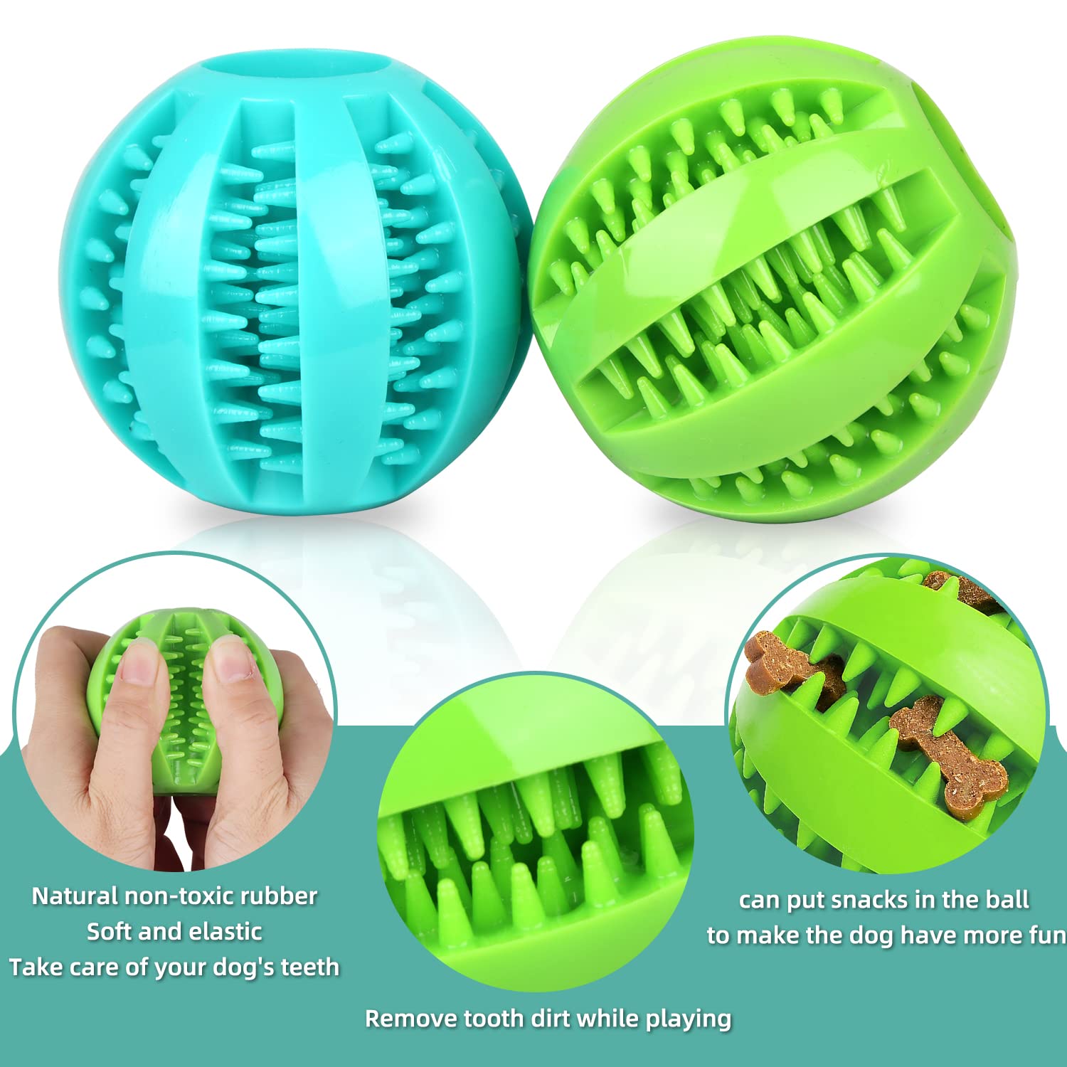 Kauball Für Hunde – Multifunktionales Zahnreinigungs-Spielzeug | Mit Noppen Für Zahnpflege & Stressabbau, Größe 8 Cm