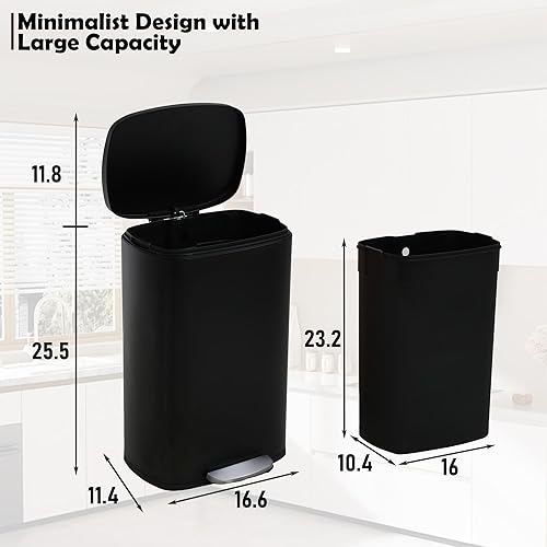 Miniatura 7 de Bote de basura automático sin contacto de 13 galones, con tapa, azul, polipropileno, sensor de movimiento