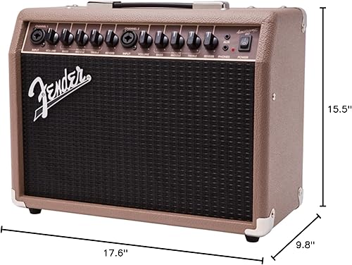 Miniatura 2 de Fender Acoustasonic Amplificador de guitarra para guitarra acústica, 40 vatios, con 2 años de garantía, altavoces de 2 x 6.5 pulgadas, efecto coro,