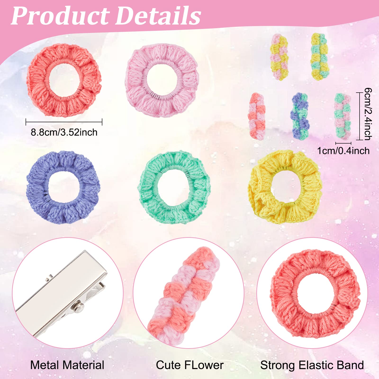 Amazon.co.jp: FREEBLOSS 10個セットかぎ針編みヘアピンとヘアバンドセット編み物ヘアバレッタ女性用 DIYかぎ針編みキット  初心者用説明書付き : ホビー