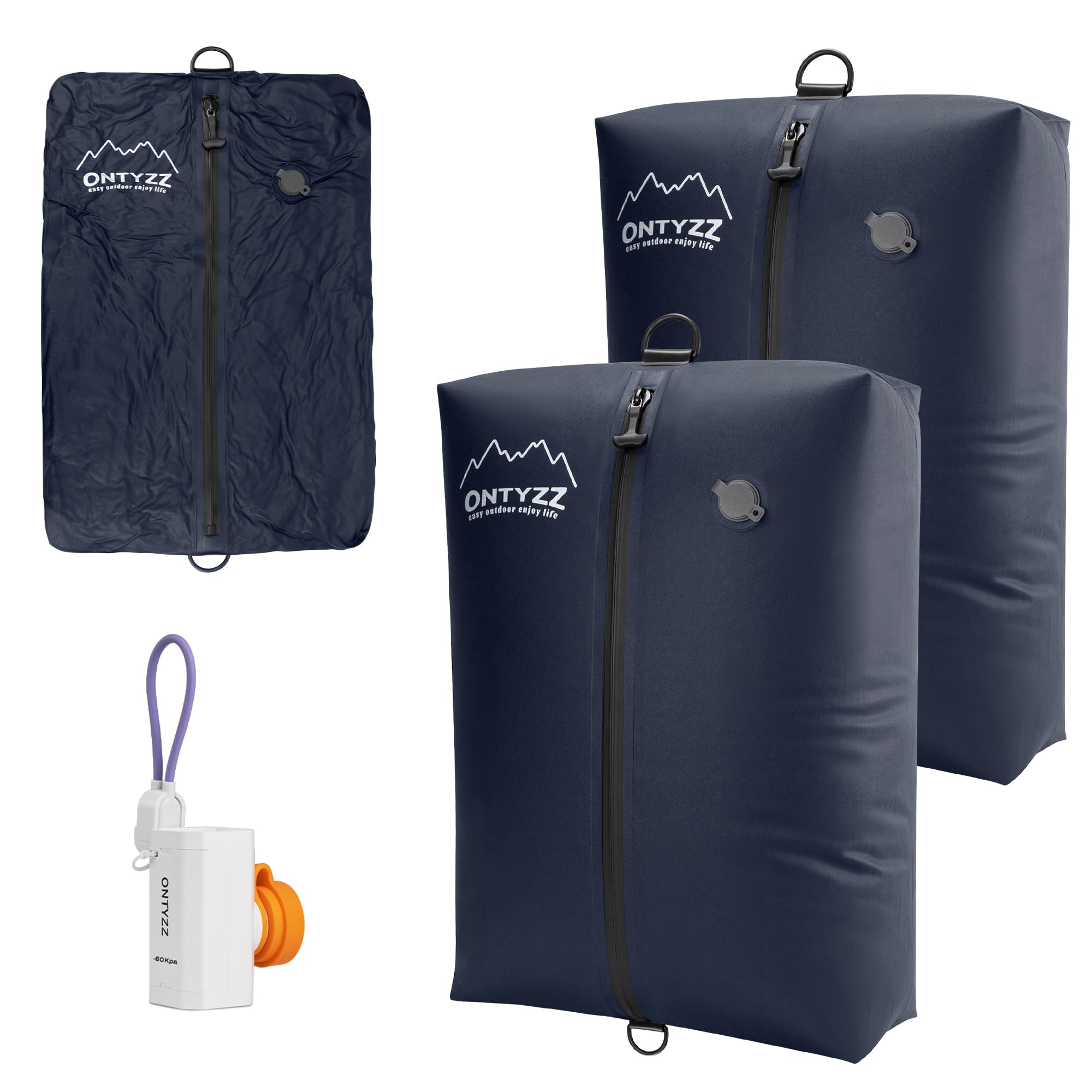 Vacuum Storage Bags for Clothes Reusable TPU Space Saver Bags for Travel with Zip Waterproof Packing Organisers Packing Cubes for Suitcase Backpack Hand Luggage