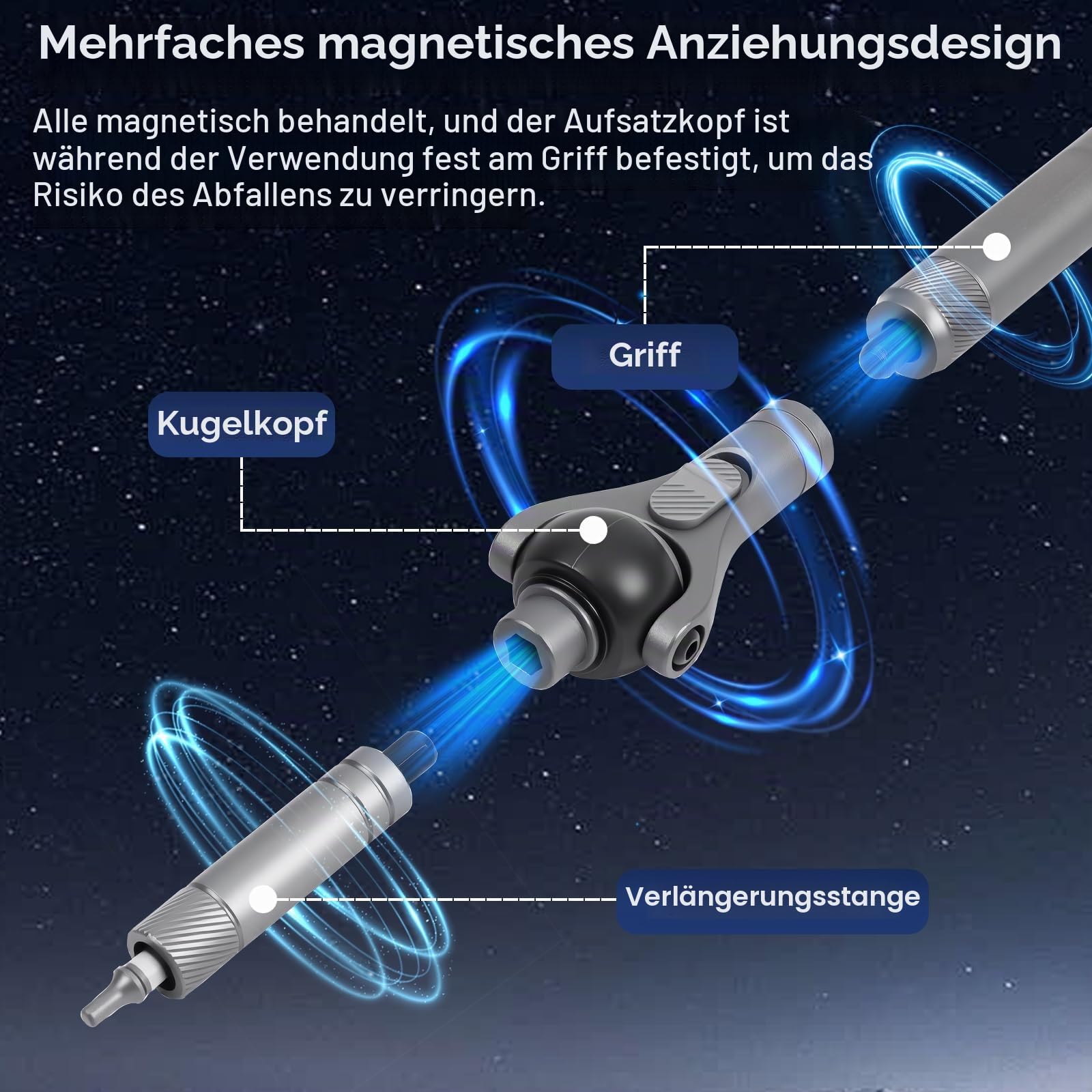 40-in-1 Magnetischer Ratschenschraubendreher-Set, Präzisions-Reparaturwerkzeug-Set mit 180°-Kugelgelenkgriff, S2-Bits für Elektronik, Saker-Werkzeug für Telefonuhr, Kamera, Fahrrad