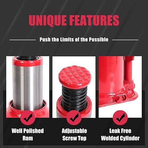 Miniatura 9 de BIG RED AT91003BB-1 Torin Gato hidráulico soldado para botella de coche para reparación de automóviles y elevación de casa, 10 toneladas (20,000