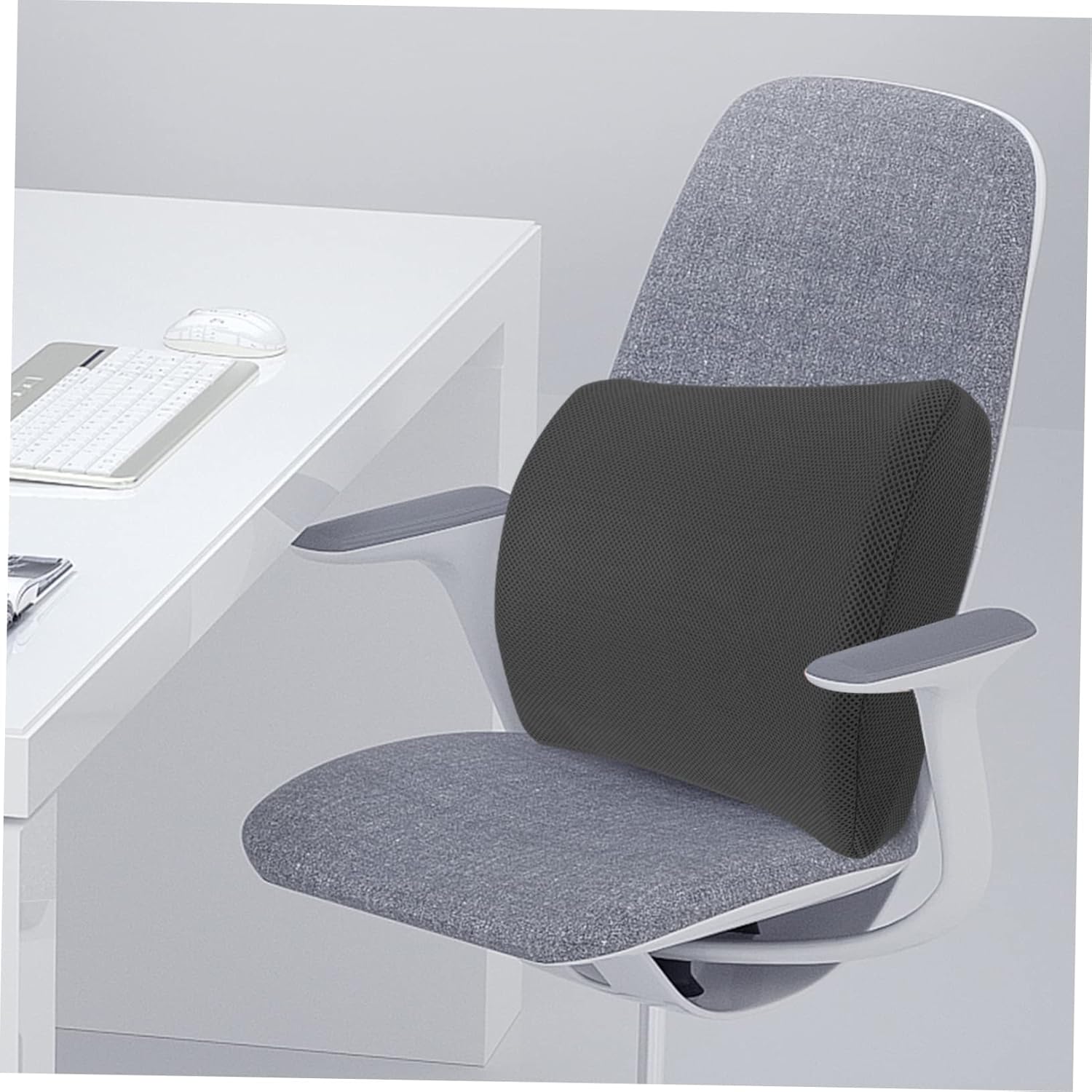 1pc Comfortable Back Cushion Memory Lumbar Support for Office Chairs Car Portable Waist Cushion Detachable Cover for Pressure Relief and