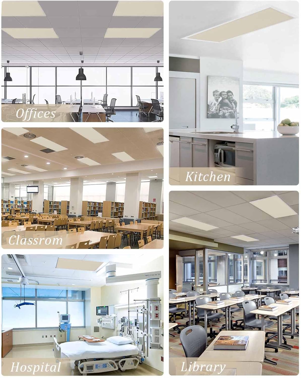 Magnetic Light Cover for Classroom Drop Ceiling,4 Pack 4x2 Ft Fluorescent Light Covers for Office Home Ceiling Light Beige Solid Color Lampshade, White Swan