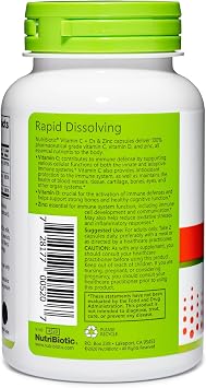 NutriBiotic Vitamin C + Vitamin D3 & Zinc, 100 Capsules | Potent, Comprehensive Immune Support | Essential & Antioxidant Daily Supplement | Gluten & GMO Free