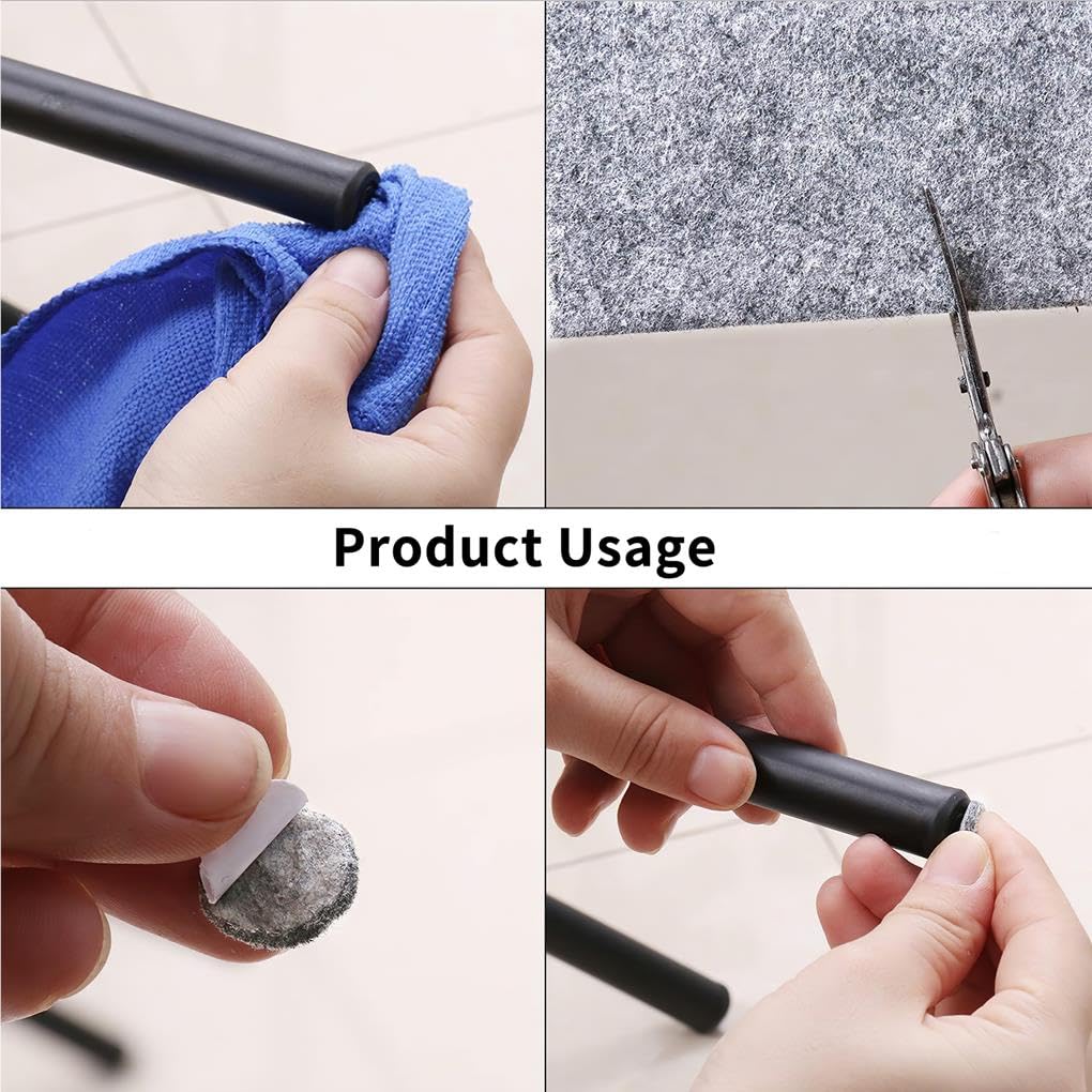 Set di 10 nastri autoadesivi in feltro per mobili, su un lato, resistenti, colore grigio, insonorizzanti, per proteggere il tavolo, 1000 x 50 x 5 mm