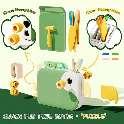 Miniatura 3 de Montessori Herramientas de cocina para niños pequeños, cuchillo para cocina real, juego de cuchillos para niños pequeños con caja de almacenamiento,