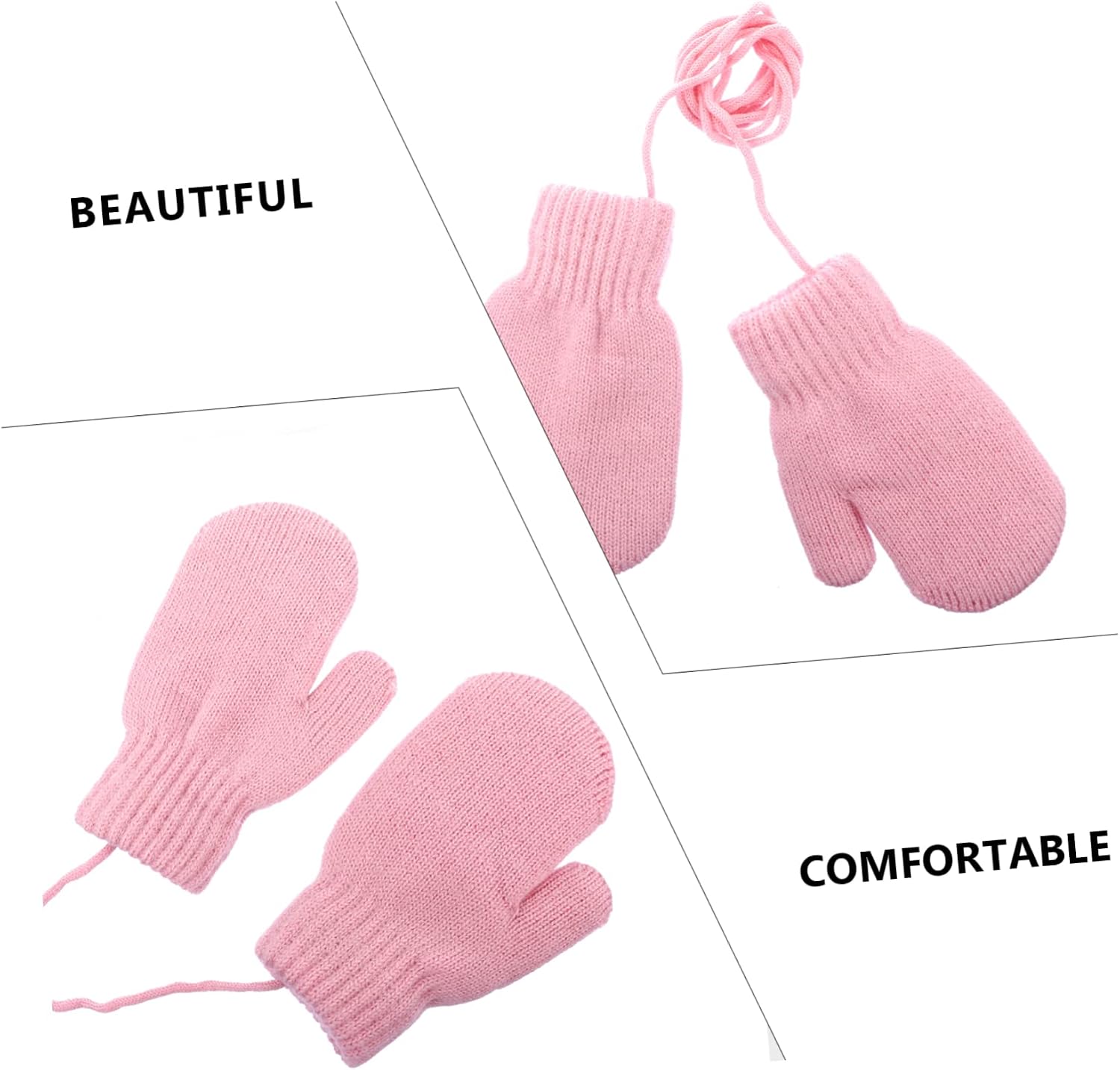 1pair Boy Girl Knitted Mittens Winter Warm Windproof Gloves for Boys and Girls Soft Cashmere-like Lining for Outdoor Activities and Cold Weather