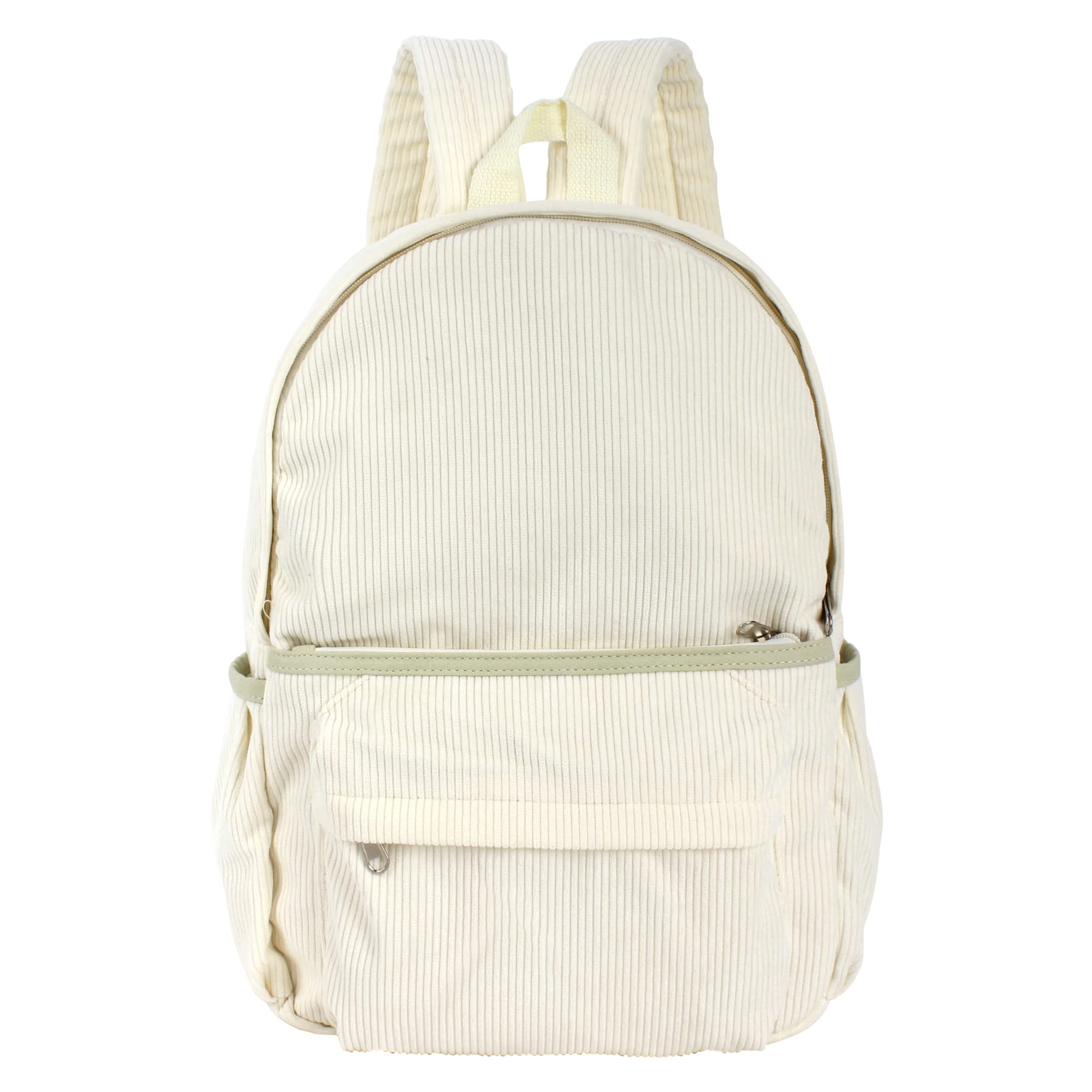 Lobagve Corduroy Backpack Large College Backpack Casual Bookbag Laptop Backpack Computer Bag Travel Daypack for Women Men,White