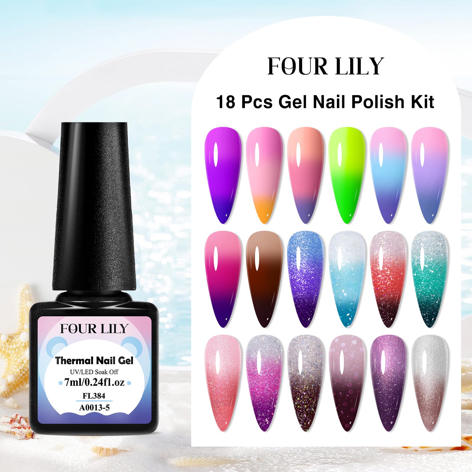 Amazon.com: Four Lily Color Changing Gel Nail Polish Set, 18