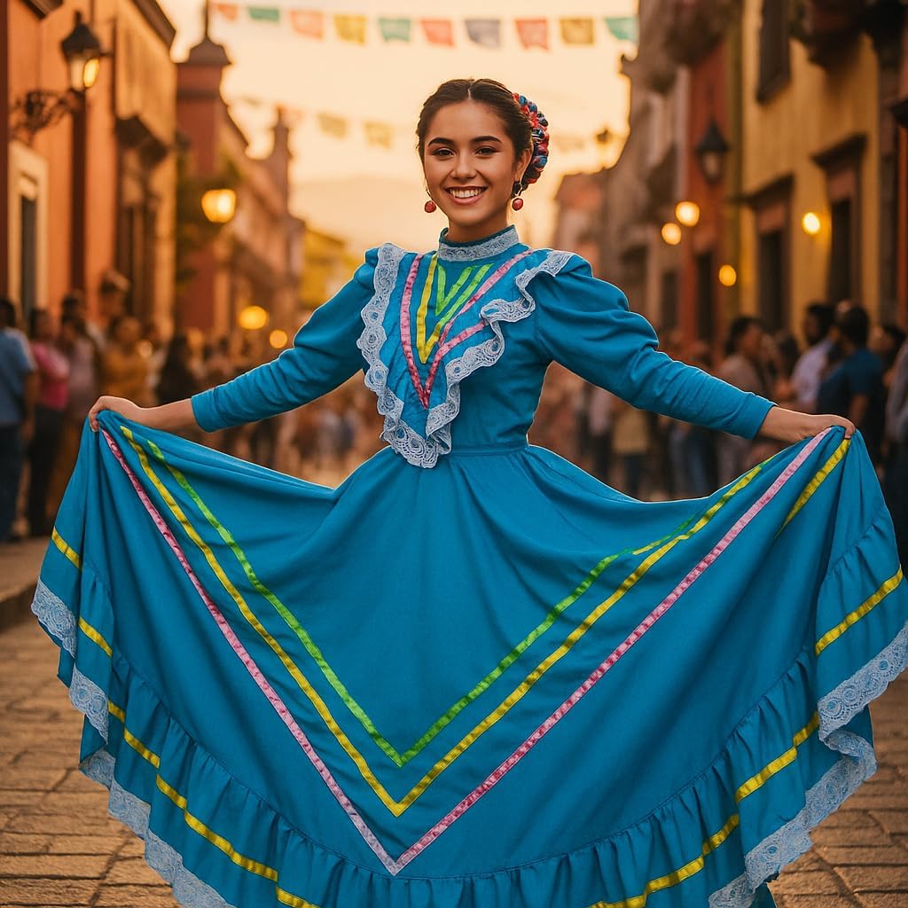 Authentic Mexican Jalisco Dress – Traditional Folkloric Costume, Women’s Size - Image 4