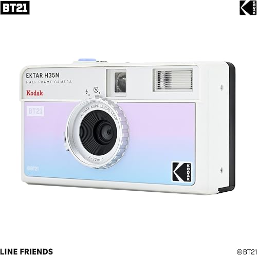 Miniatura 37 de KODAK EKTAR H35N - Paquete de cámara de película de medio marco con película Kodak Ultramax 400/24EXP de 1.378 in (rosa esmaltado, paquete)
