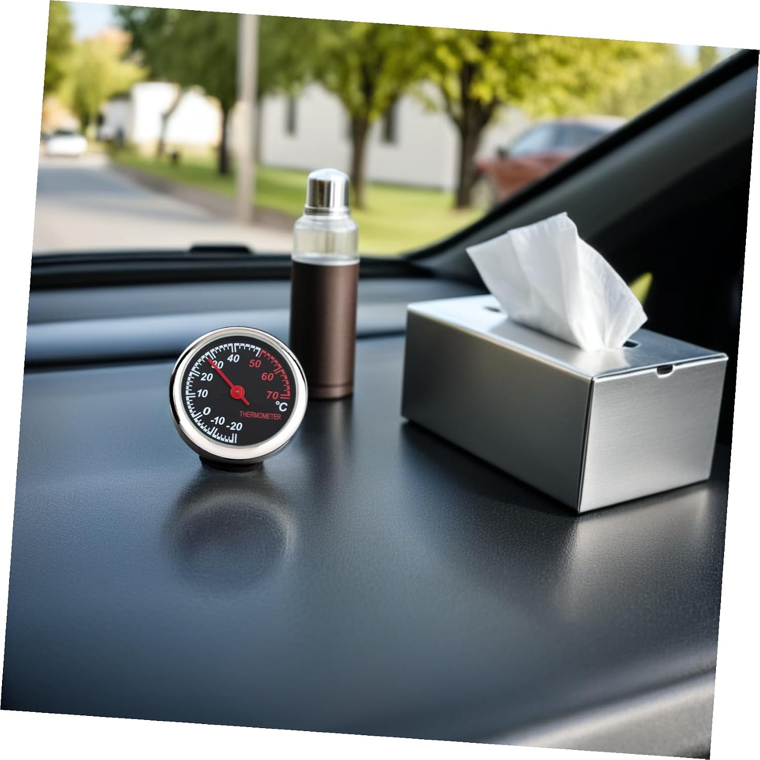 Luminous Mechanical Car Thermometer Clock for Nighttime Driving
