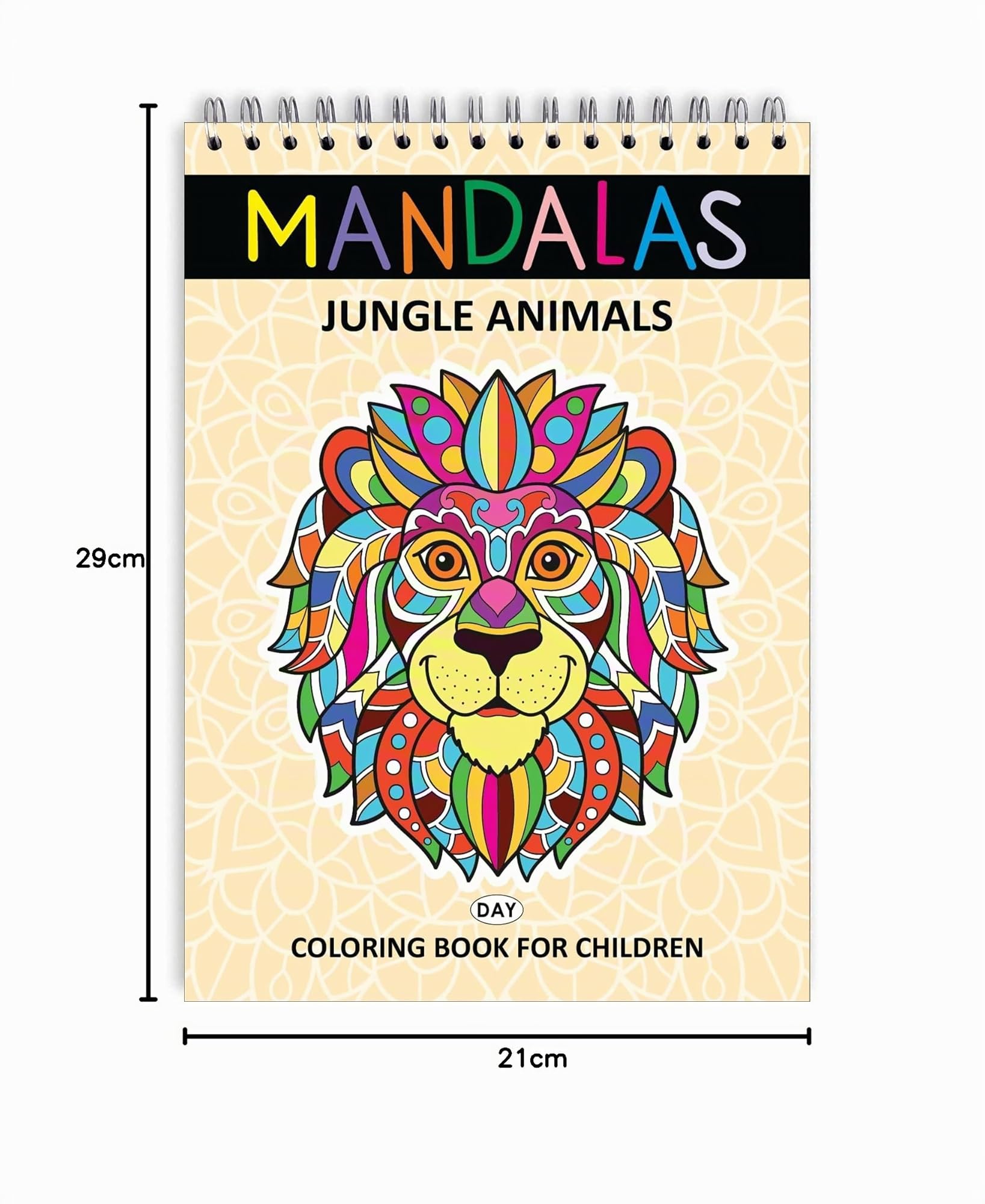 Finoly Mandala da Colorare per Bambini Rilassamento e Antiestress | Libro Mandala da Colorare Bambini | Mandala Animali L’inchiostro non Trapassa | Libri da Colorare Mandala A4 | Rilegatura Spirale