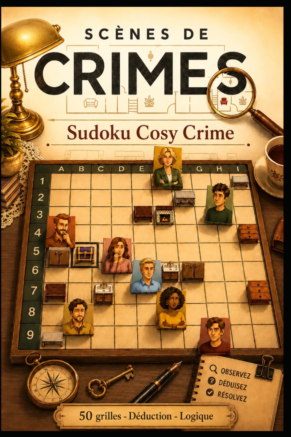 Criméo - Scènes de Crimes - Sudoku murder: Livre Énigme Adulte - 50 enquêtes logiques à résoudre – Le cadeau idéal pour amateurs de casse tête