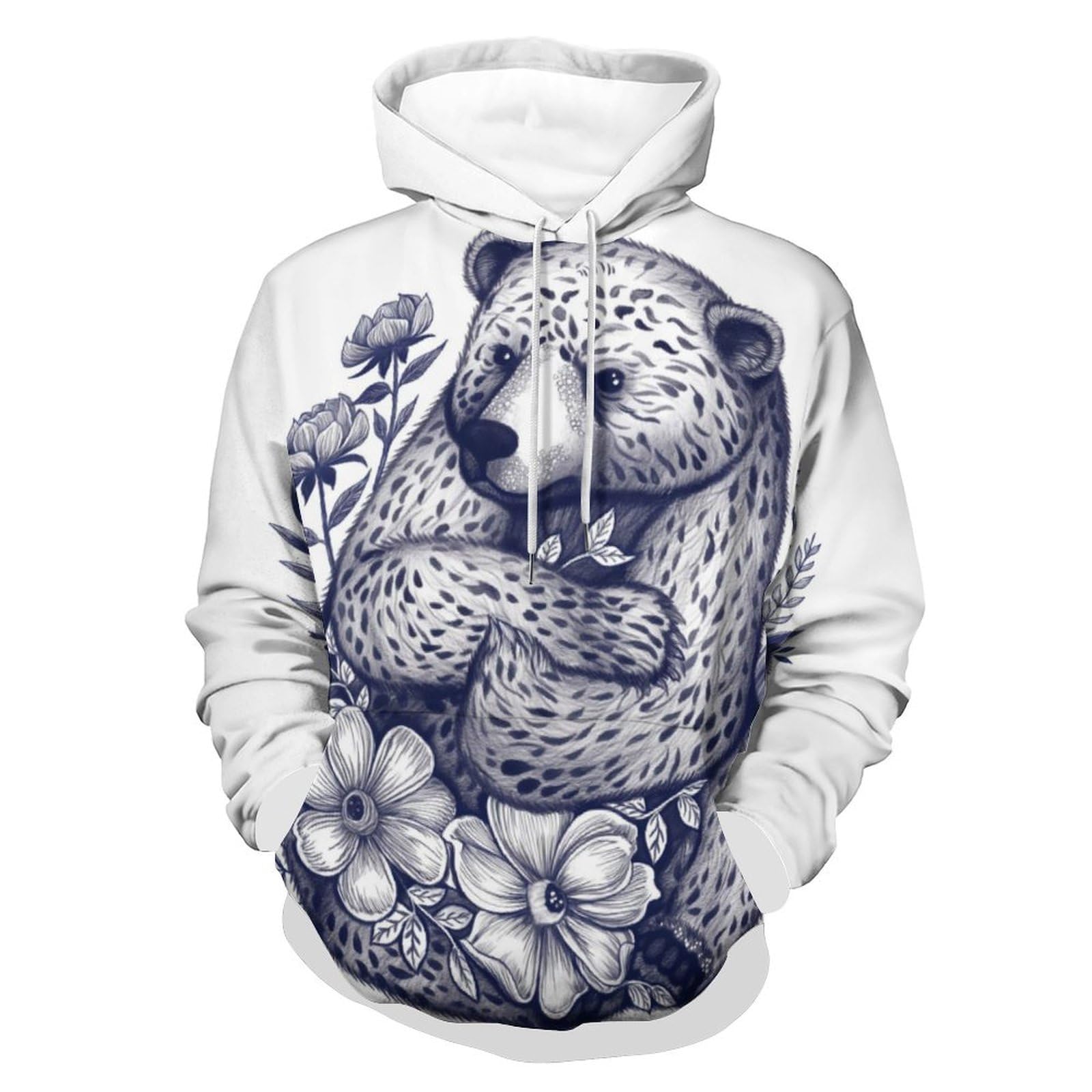 Pullover sweat à capuche ours chaud et confortable contre le froid - 8
