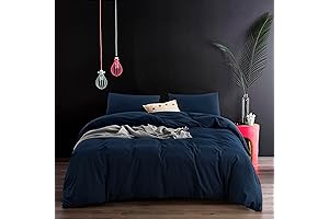 Ecocott Navy Blue Duvet Cover: Snuggle up in Oversized King Comfort