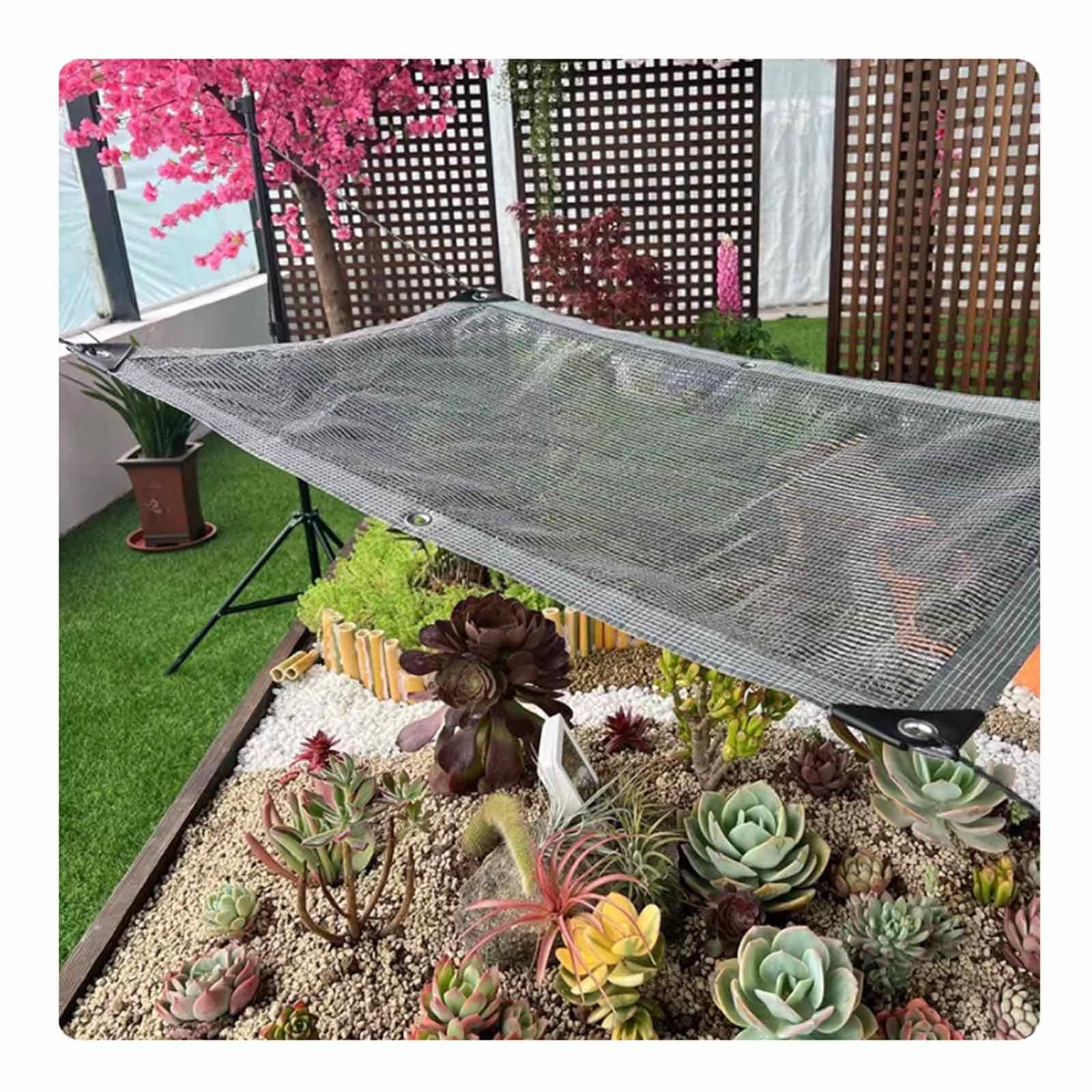 Garden Mesh Netting - 55% Aluminet Shade Cloth Fabric with Grommets, Outdoor Sun Shade Cover for Plant Cover Greenhouse Barn Kennel Carport Flowers Plants Patio(2.0x4.0 m(6.6x13ft))