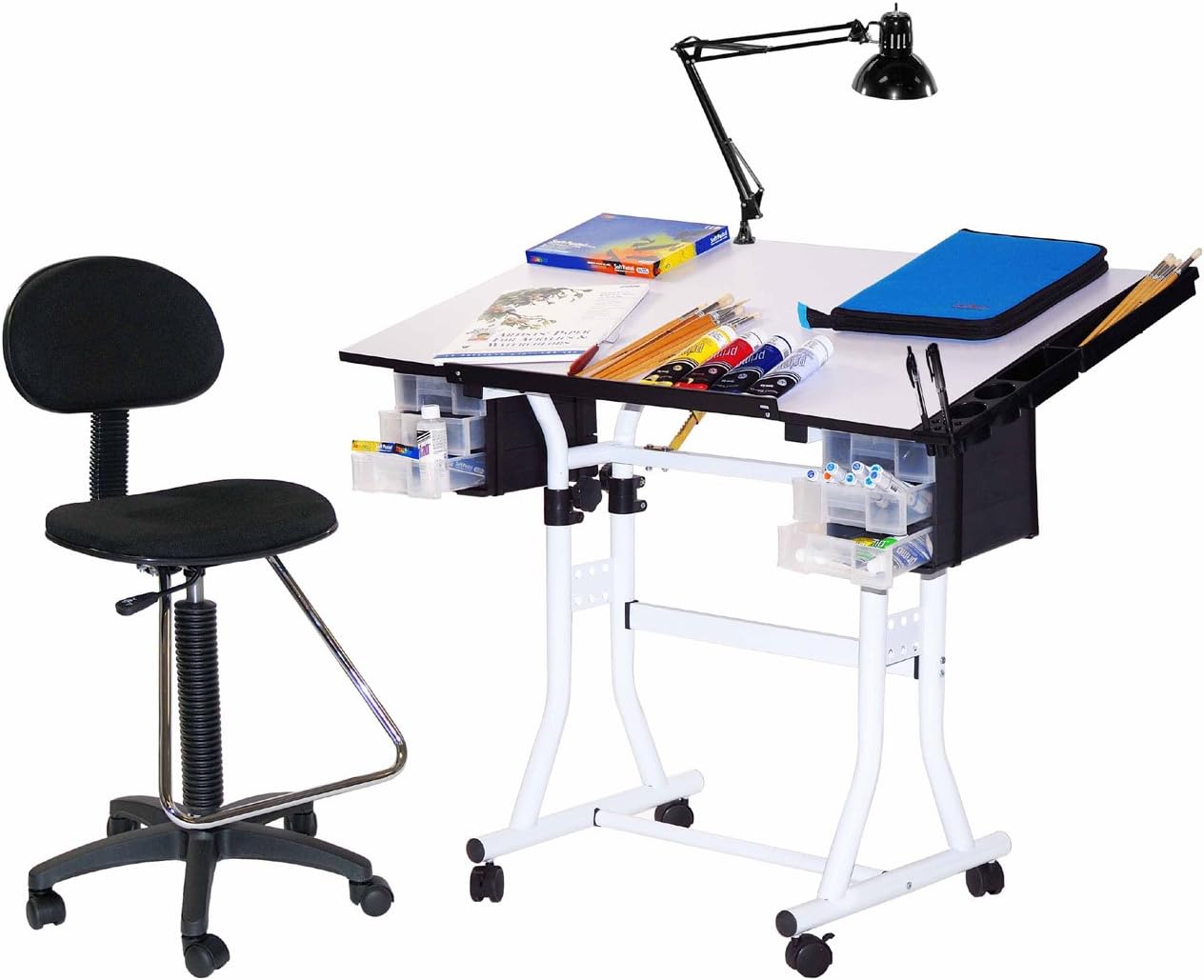 Martin Designs Home Office Universal 4-Piece Creation Drafting Drawing Table