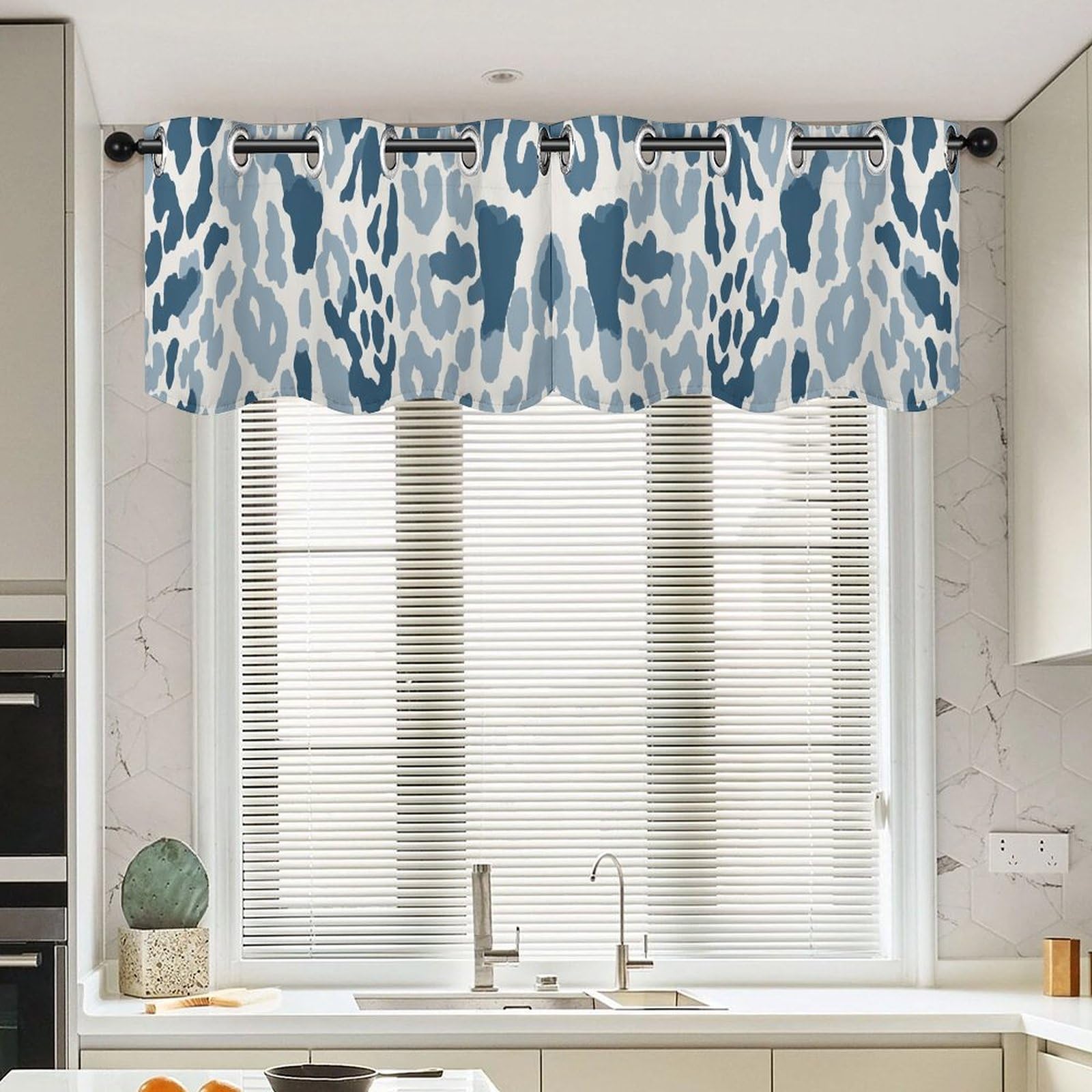 Cortinas de lujo tipo cenefa con estampado de leopardo de estilo asiático para salón