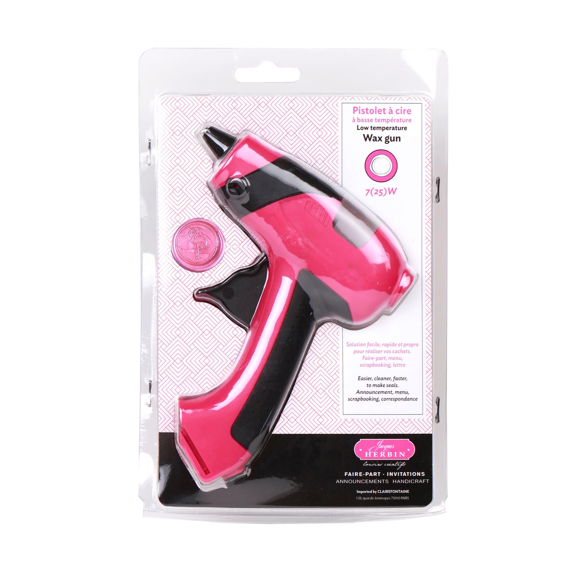 Jacques Herbin 48200T Pistolet à cire 220 V prise européenne pour cire à cacheter Ø 7 mm L 12