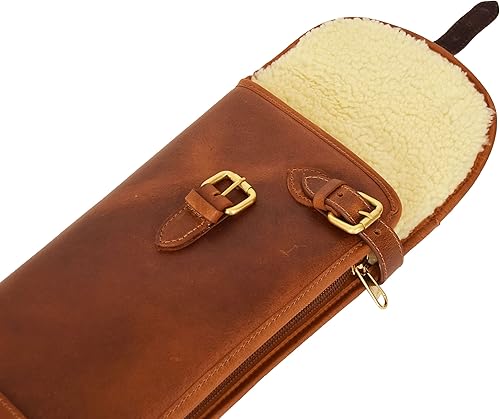 Miniatura 7 de Funda de piel auténtica para rifle de escopeta con asa Carlisle Tan