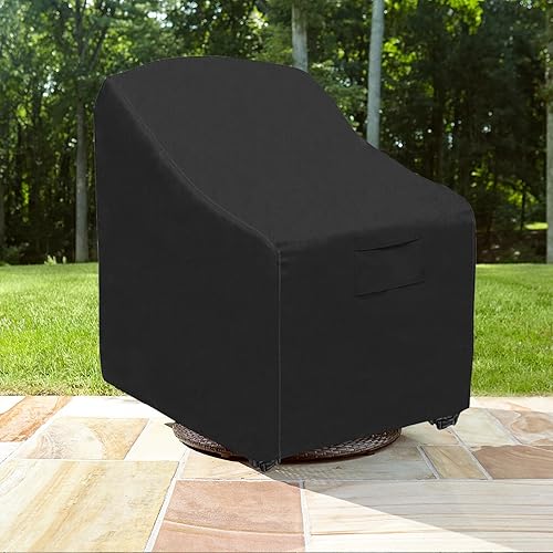 Miniatura 5 de WORUO Paquete de 2 fundas para sillas giratorias para exteriores, 100% impermeables, resistentes a los rayos UV y a desgarros (30 pulgadas de ancho