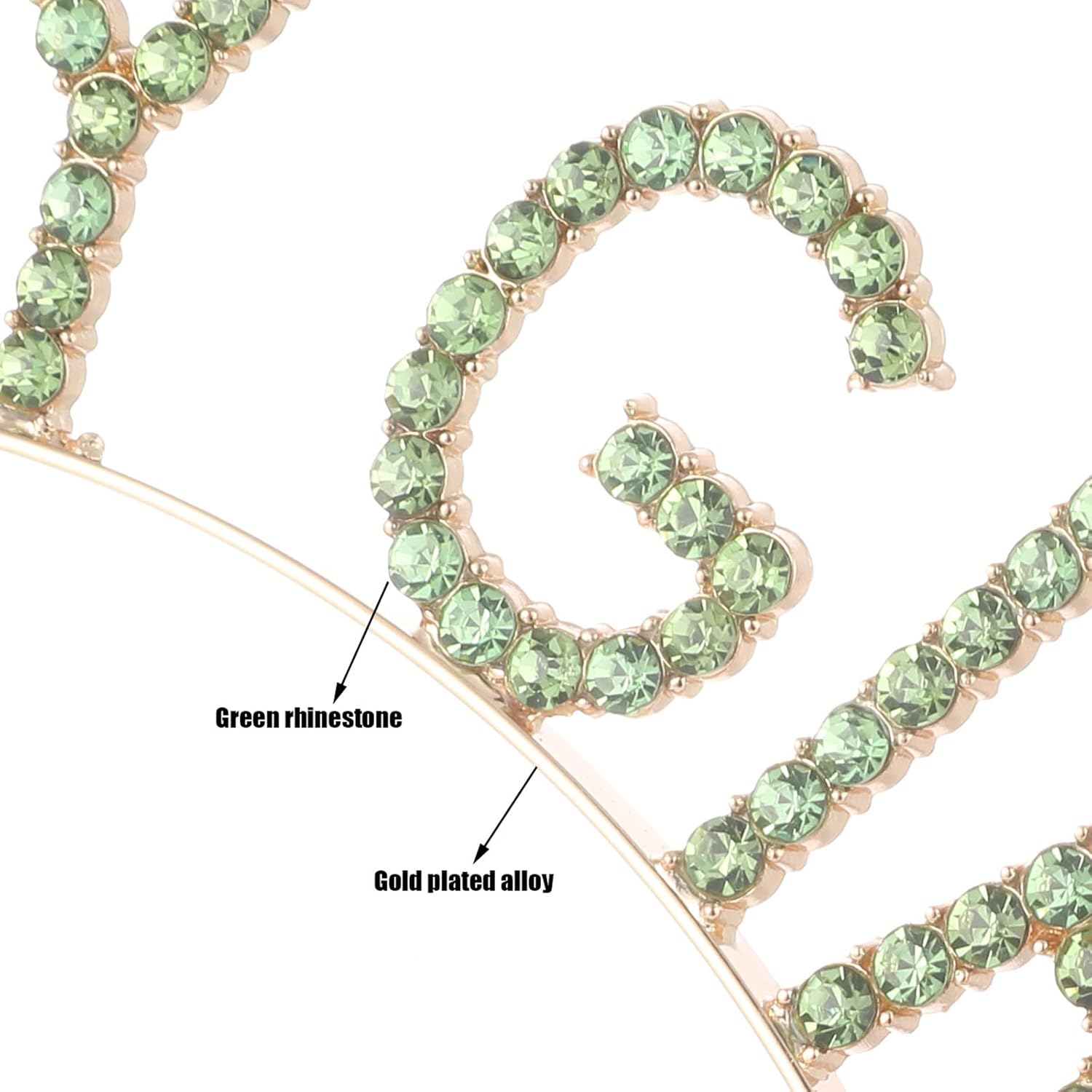 MGJSRNH Birthday Girl Sash and Crown Tiara for Women,Green Satin Glod Glitter Sash Decorations Supplies,Rhinestone Party Headbands,16,18,21,30,40,50 or Any Other Birthday Party - Image 4