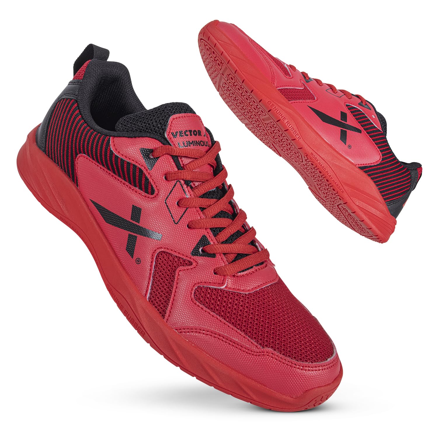 Vector X Luminous Tennis/Badminton Court Shoe, Elegent Design, Rubber Sole, Slip Resistance, Light Weight, EVA Insocks for Comfort RED-Black (B0D3QR6KKP) Amazon Price History, Amazon Price Tracker