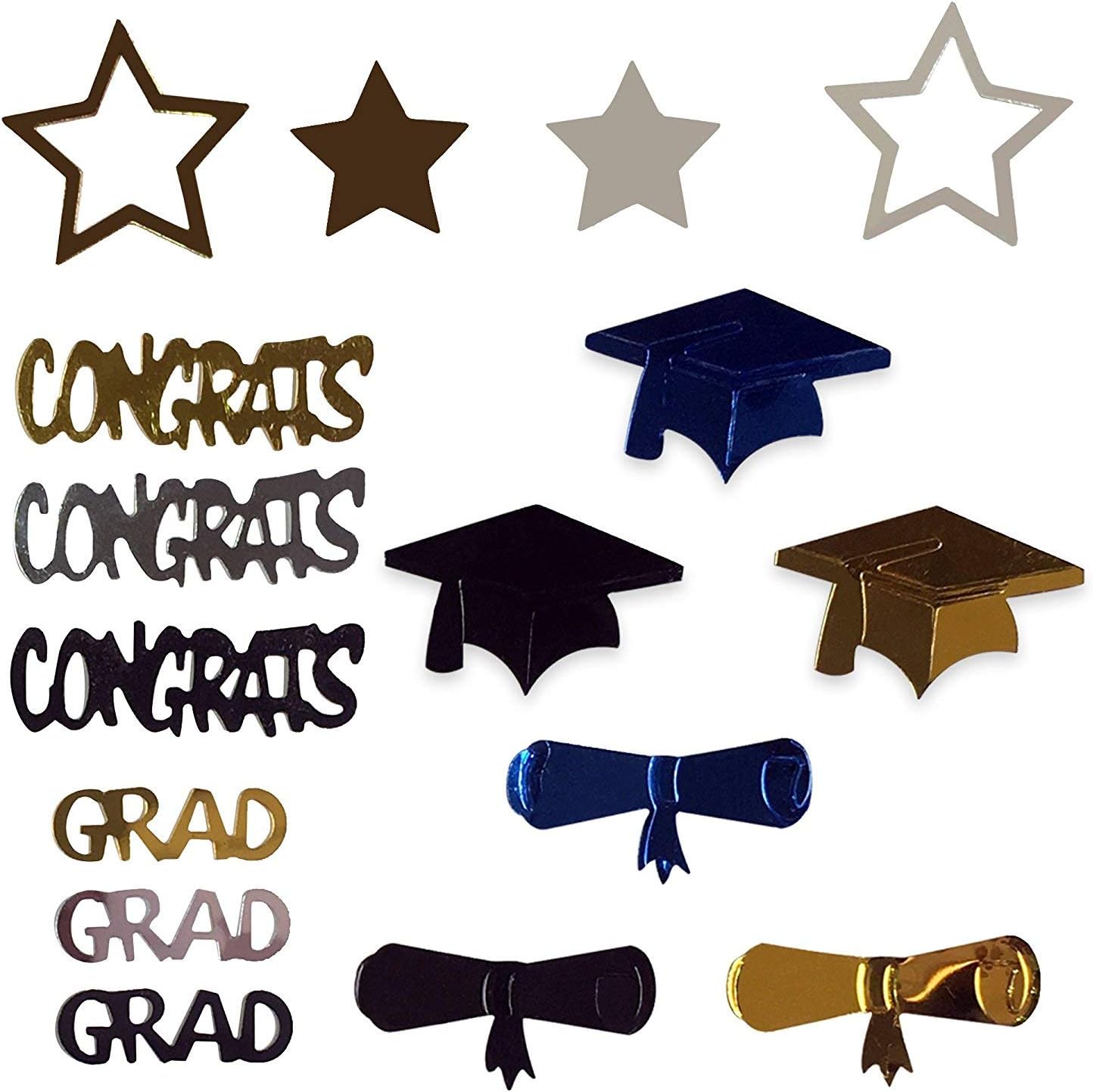 Graduation Decorations 2026 | Congrats Grad Confetti - Pack of 1000 | Navy Blue and Gold Graduation Confetti 2026, Grad Confetti Class of 2026, Graduation Decorations, KatchOn