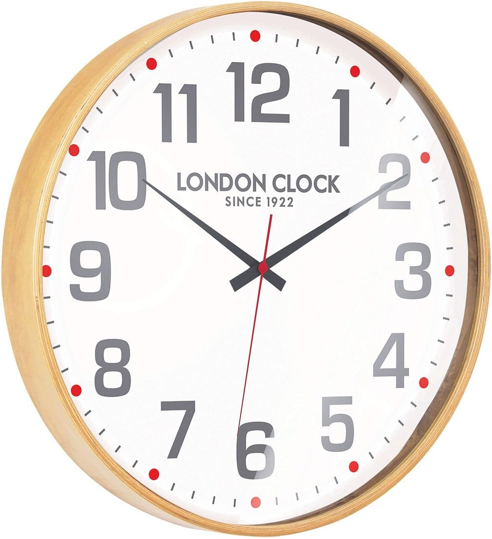 1922 - Retro Collection - Large Boho - Natural Wood Wall Clock