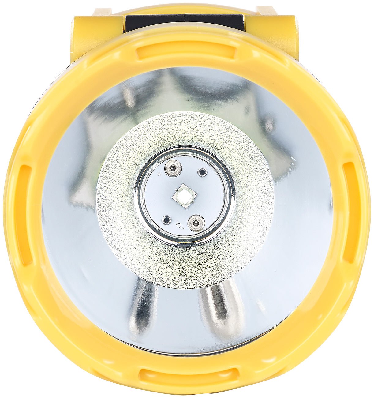 Lunartec Handstrahler: Akku-LED-Handlampe, 10 Watt, bis 400 m Leuchtweite, Powerbank-Funktion (Handscheinwerfer, Akku Handscheinwerfer, Notfall)
