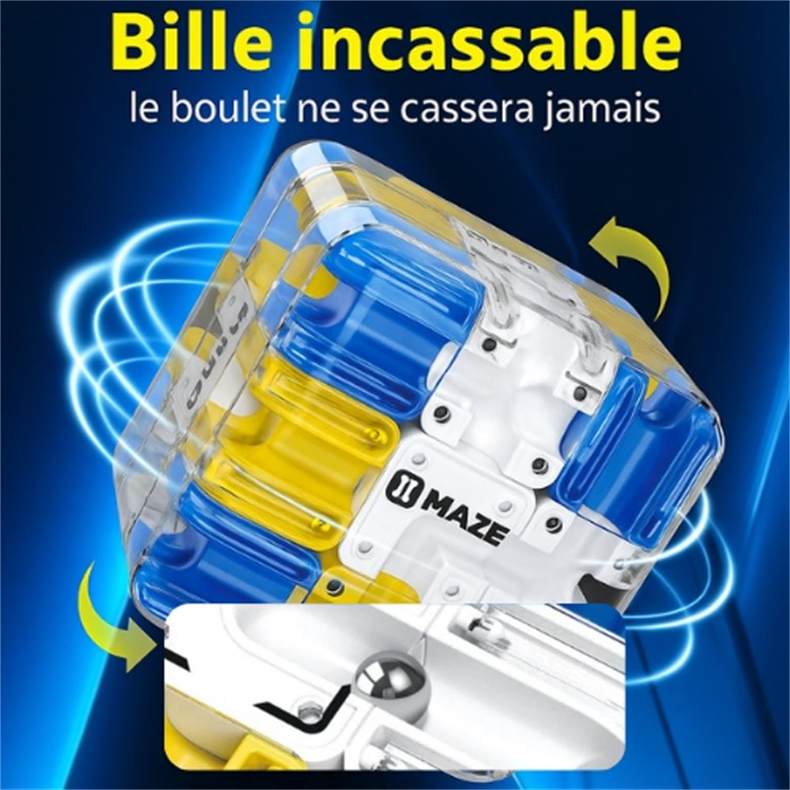 Jouet de labyrinthe cubique 3D, casse-tête spatial pour entraîner la logique et soulager le stress. Cadeau de Noël i - Jaune et Vert - Jeux - Jouets