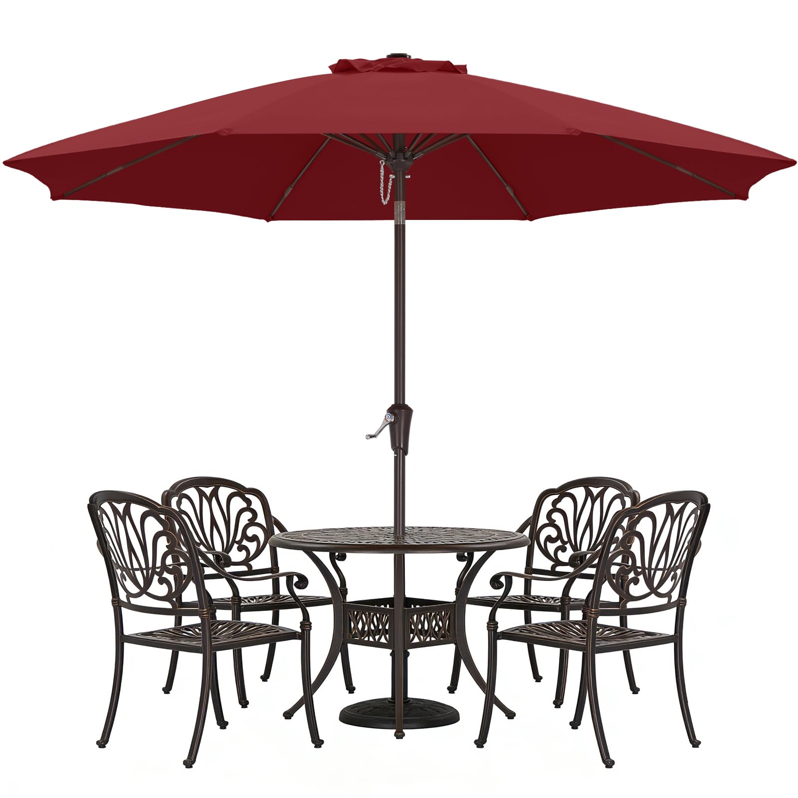 ABCCANOPY 9FT Patio Umbrella Outdoor 8 Ribs Table Umbrella(Wine Red) — image 1