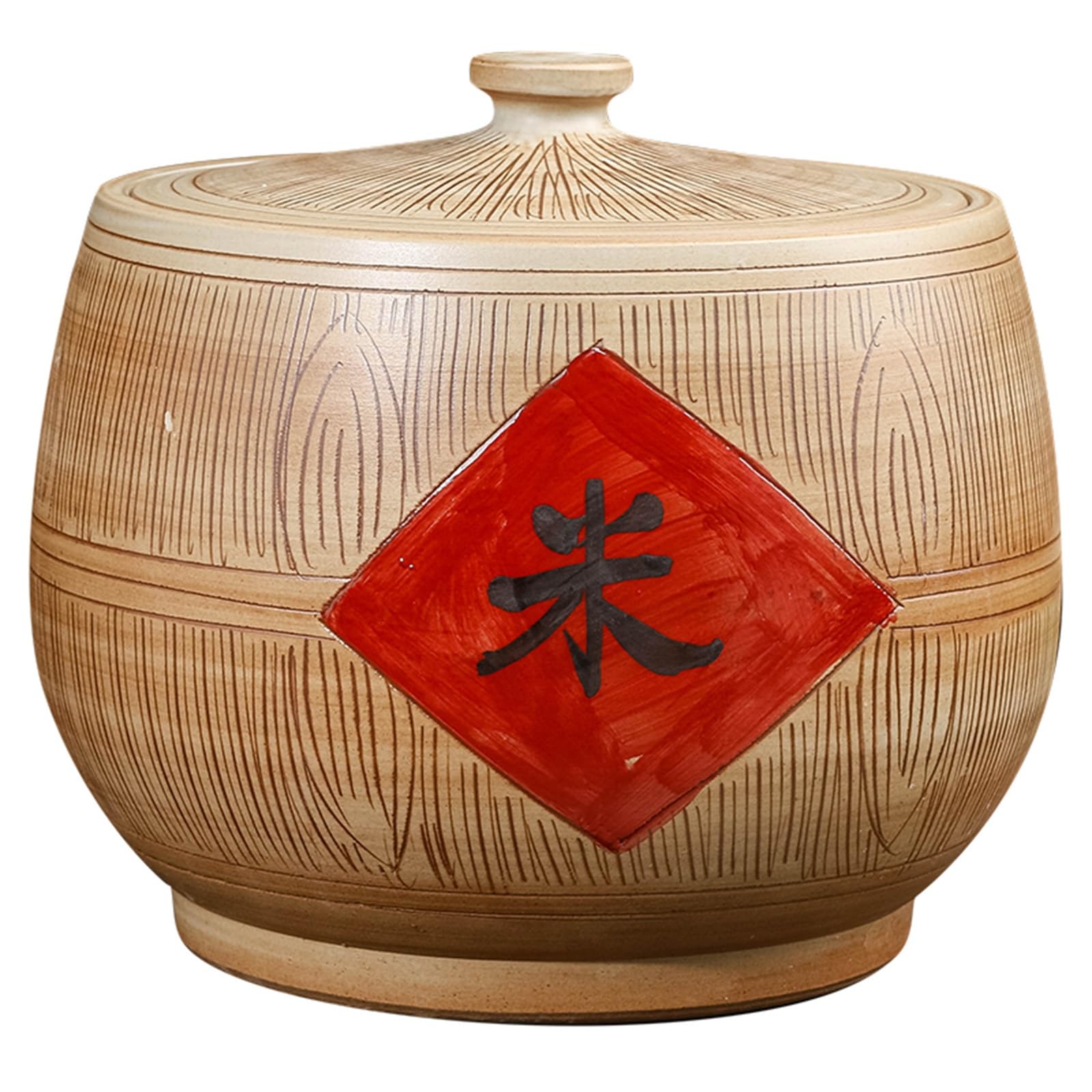 Ceramiczny słoik ryżu, ceramiczny pojemnik ryżowy, słoik dekoracyjny, ceramiczne pojemniki na kubełko ryżowe do przechowywania, do ryżu, mąki, jedzenia
