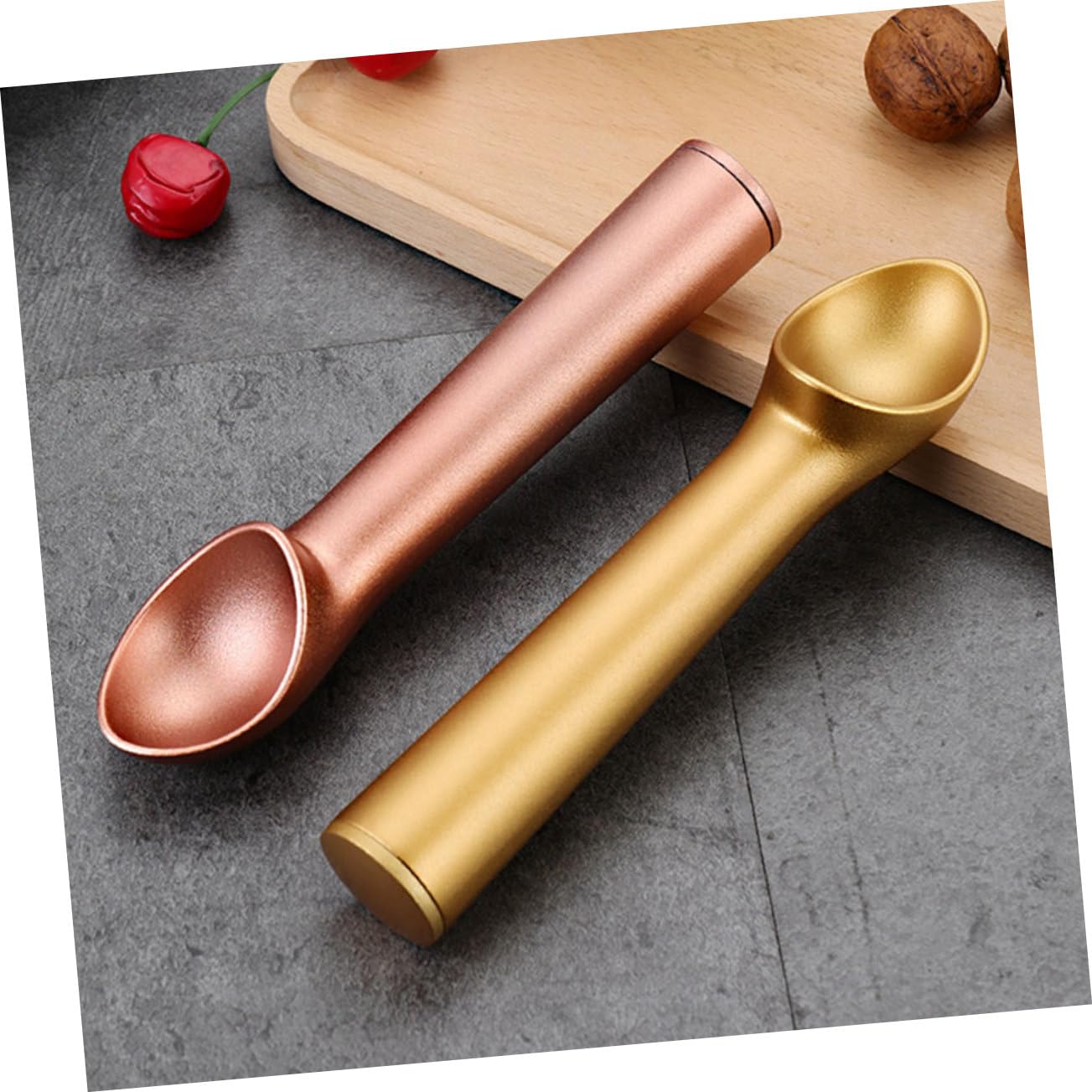 Ipetboom 4pièces Lot de Cuillères à Glace Cuillères à Fruits Simples et Élégantes pour Usage Domestique et Professionnel