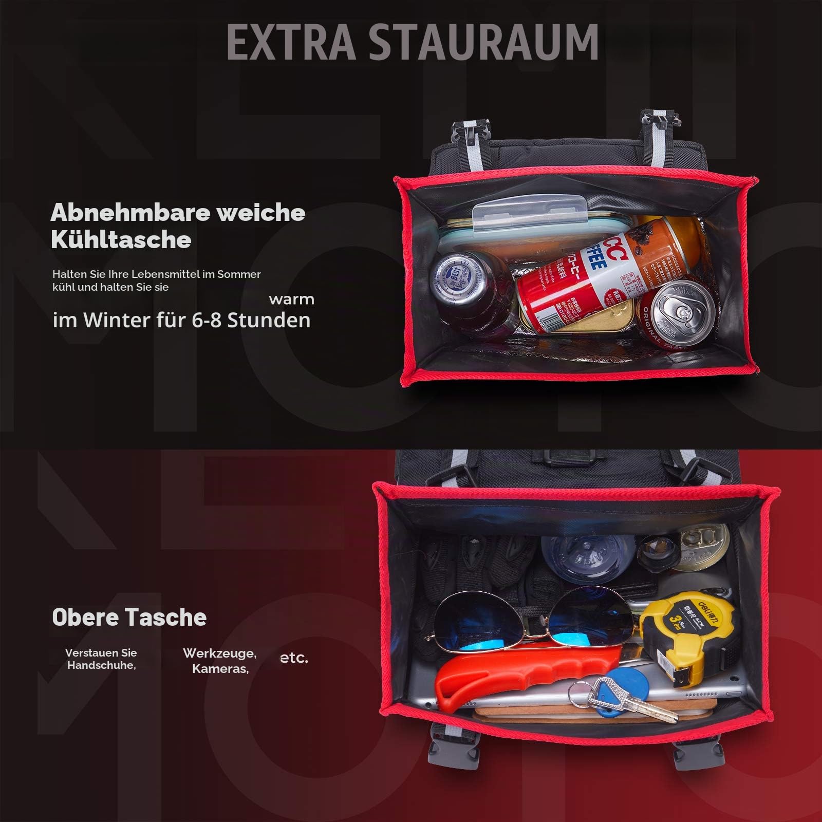 KEMIMOTO ATV-Kotflügeltasche, 130% größer, wasserdichte hintere Aufbewahrungstasche, Getränkehalter, abnehmbar, für Polaris, Sportsman, Scrambler, FourTrax, Can Am, Grizzly, Cfmoto, Kawasaki
