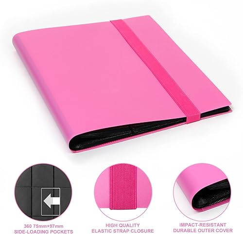 Miniatura 2 de GEAoffice Carpeta de tarjetas con 9 bolsillos, 360 bolsillos para tarjetas estándar, carpeta de colección de tarjetas de carga lateral para MTG,