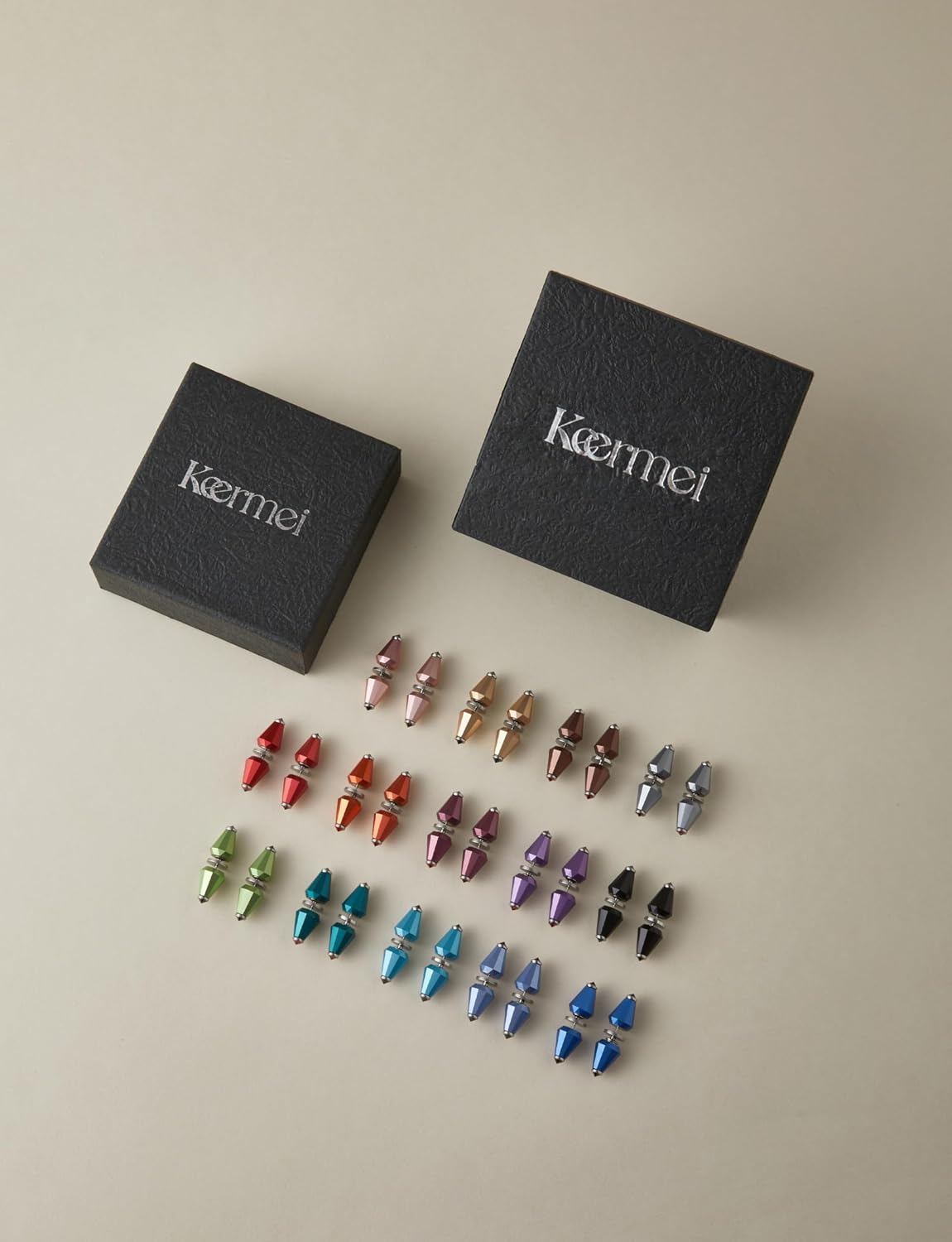3 Pairs Trendy Colorful Jewelry Set for Women or Men, Versatile Wear As Stud Earrings or Brooch Pin, Lightweight Aluminum Alloy Inlay With Gemstones, Hypoallergenic Titanium Studs