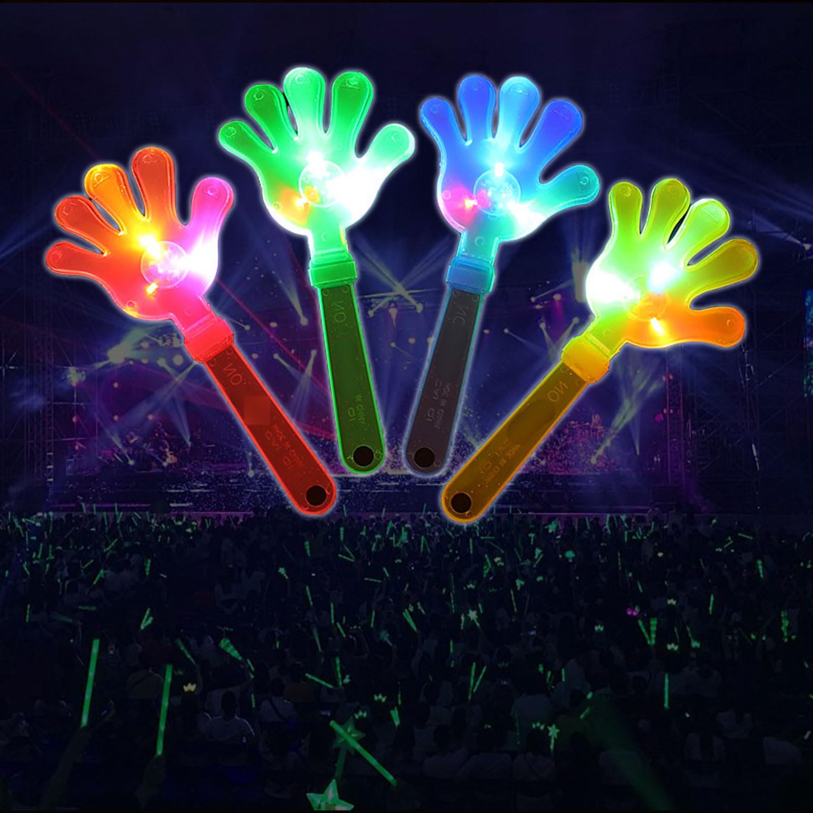10pcs Light Up LED Hand Clappers Clap Hands Toy For Night Event And Celebration Party Supplies Festival Noise Maker