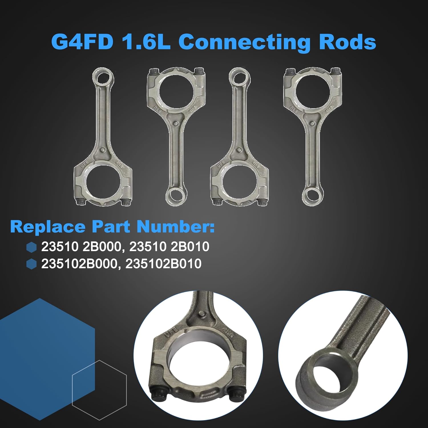 G4FD 1.6L Engine Overhaul Rebuild Kit & Crankshaft Kit with Piston Con-rod Fit For Kia Hyundai Soul Soul Accent Veloster 1.6 2014-2017 23110-2B610 231102B610