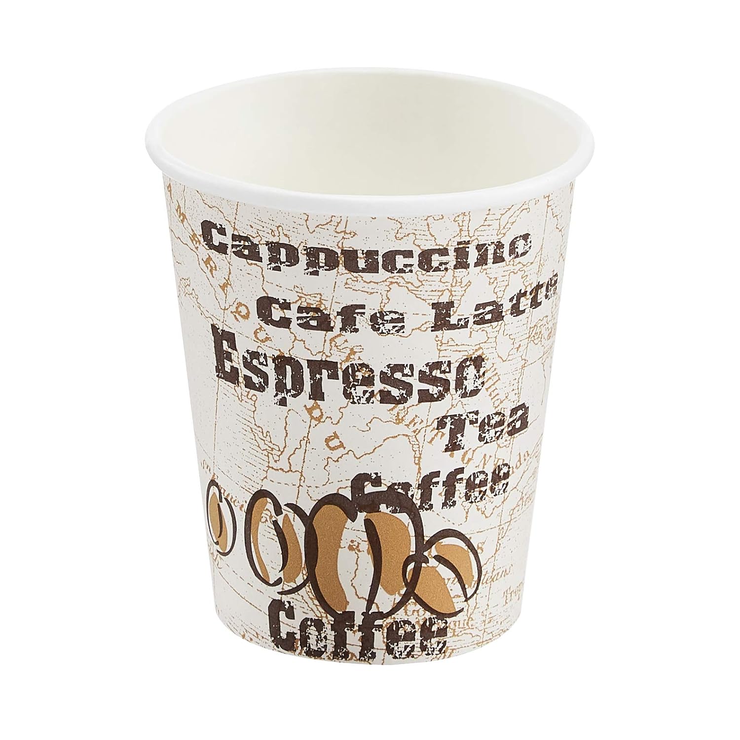 Amazon Basics Single Wall Hot Cup, Café Design, 8 oz, 1,000-Count