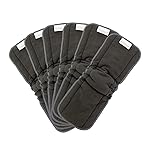 ALVABABY Reusable 4 Layers 6 Pack Inserts with Gussets for Baby Cloth Diaper and Cloth Diapers Covers 6FLN