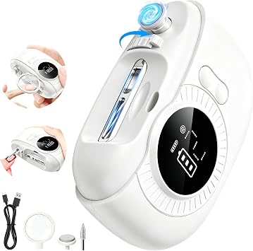 Electric Nail Clipper 3 in 1 Automatic Nail Trimmer with Polish & File, 2 Speed, Precision Nail Trimming with Light & Magnifier, Safe Electric Fingernail Clipper for Seniors Kids Adults, VanillaTech