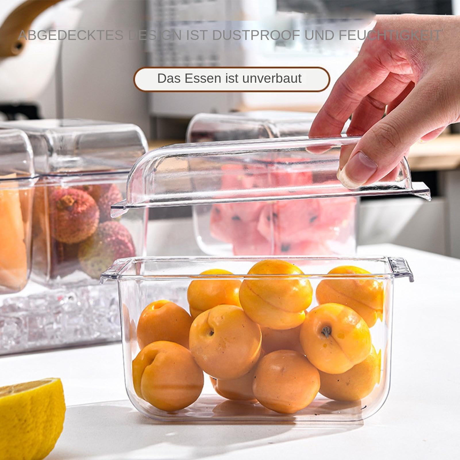 Contenitore per salsa riutilizzabile, contenitore per condimenti con coperchio, portaspezie raffreddato, contenitore per condimenti, riutilizzabile, vassoio da portata con scomparti multipli per
